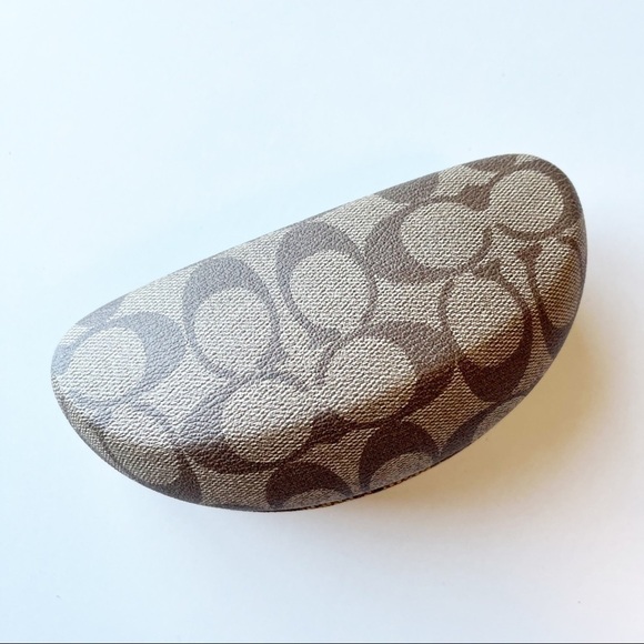 Coach Authentic Monogram Logo Sunglasses Case Tan - Picture 1 of 7